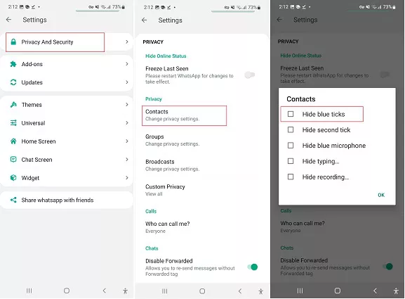 How to Hide Blue Ticks on GB WhatsApp Latest Version